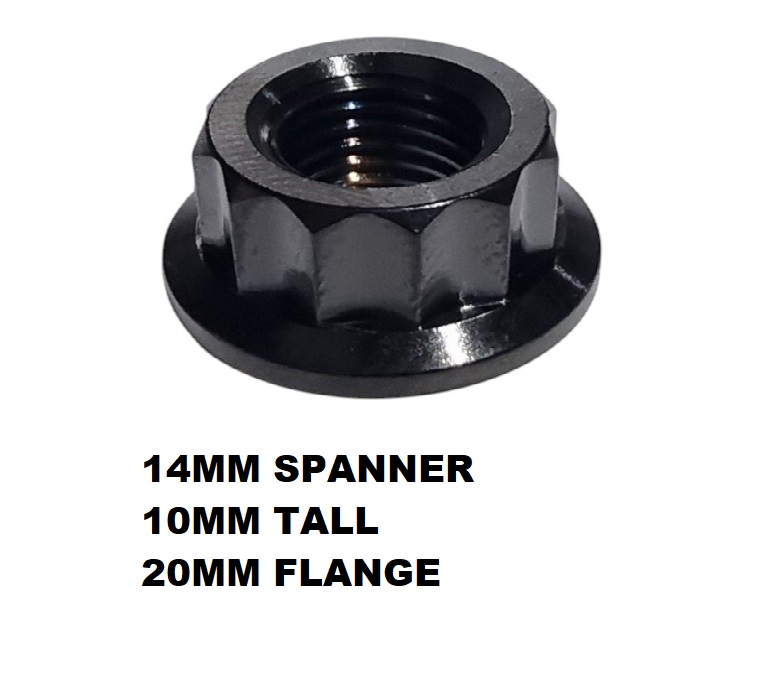 STEALTH M10X1.5 THREAD PITCH TITANIUM 12 POINT NUT GRADE 5 BLACK