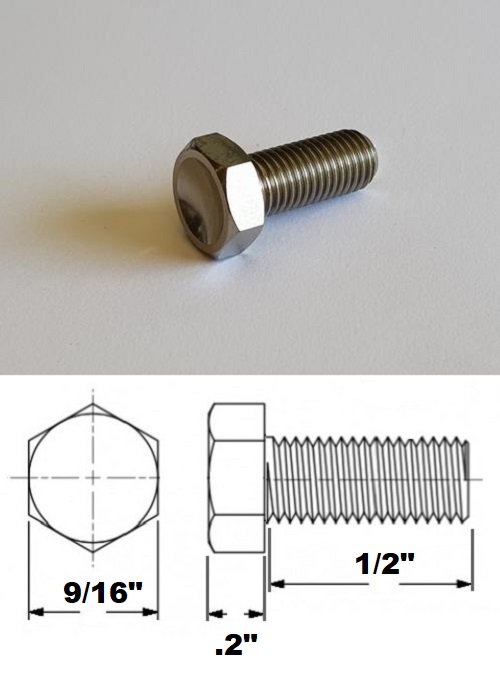 3/8 UNF X 1/2" TITANIUM HEX BOLT GRADE 5