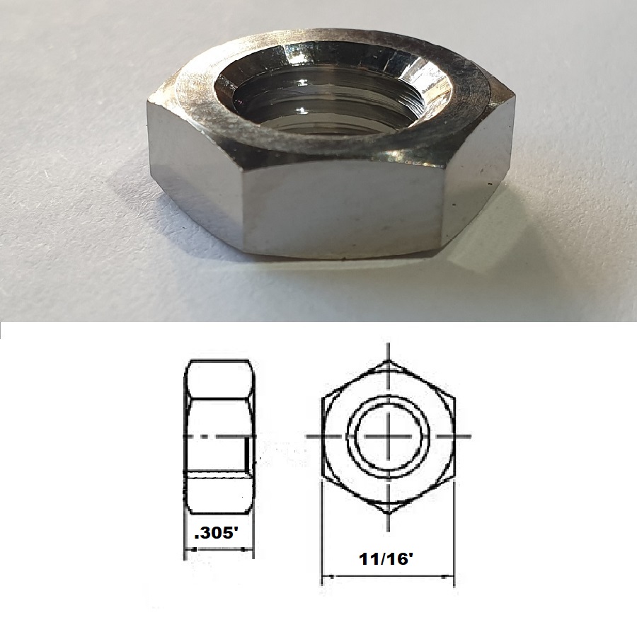 1/2 UNF TITANIUM HEX JAM NUT GRADE 5