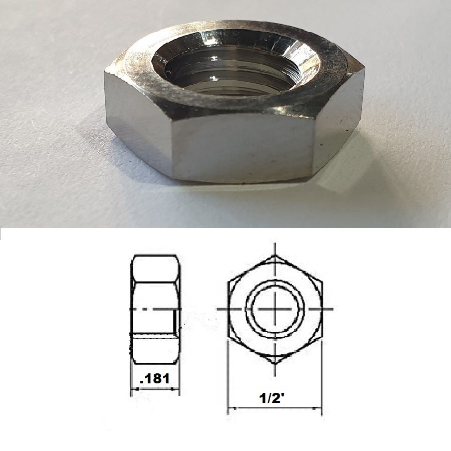 5/16 UNF TITANIUM HEX JAM NUT GRADE 5