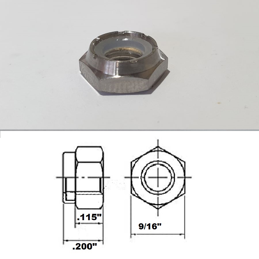 3/8 UNF TITANIUM HEX JAM NYLOCK NUT GRADE 5