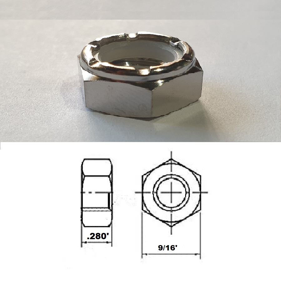 3/8 UNF TITANIUM HEX NYLOCK NUT GRADE 5