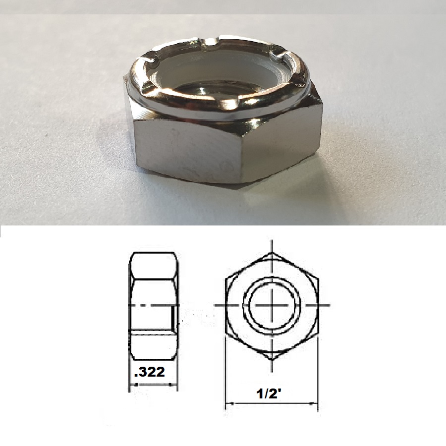 1/2 UNF TITANIUM HEX NYLOCK NUT GRADE 5