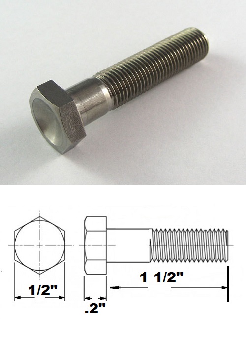 5/16 UNF X 1 1/2" TITANIUM HEX BOLT GRADE 5