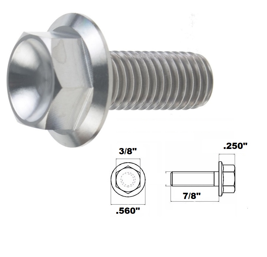 5/16-UNC X 7/8 INCH TITANIUM FLANGE HEX BOLT GRADE 5