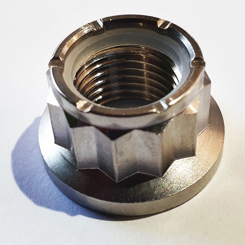 1/2 UNF TITANIUM 12 POINT NYLOCK NUT GRADE 5