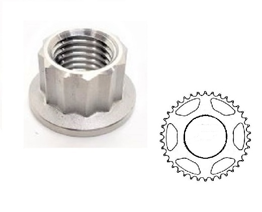 TITANIUM DUCATI PANIGALE R SPROCKET NUT PACK OF 6 12 POINT