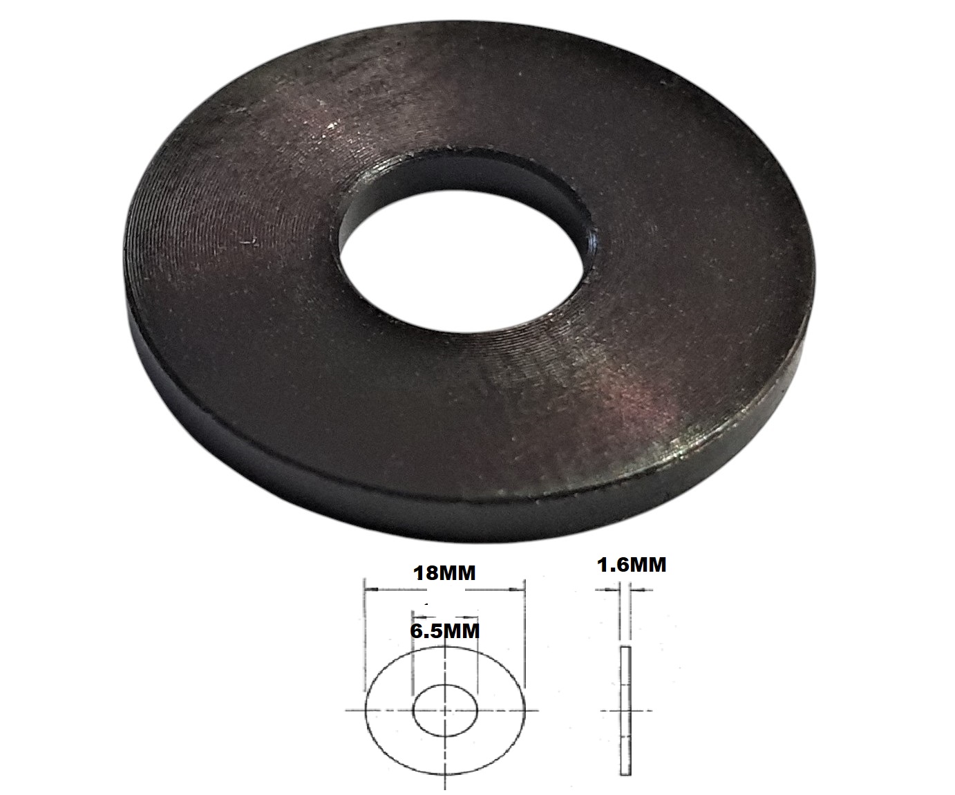 M6 X 18 MM TITANIUM WASHER GRADE 5 BLACK