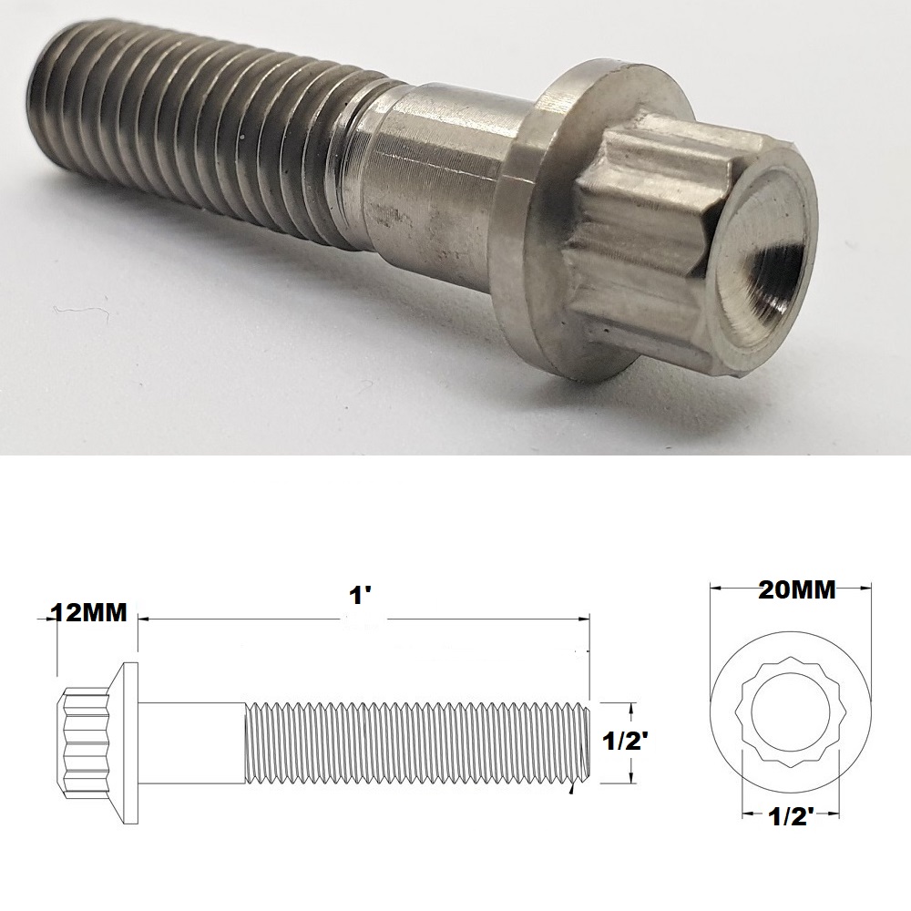 1/2X1' UNF ITANIUM 12 POINT BOLT GRADE 5