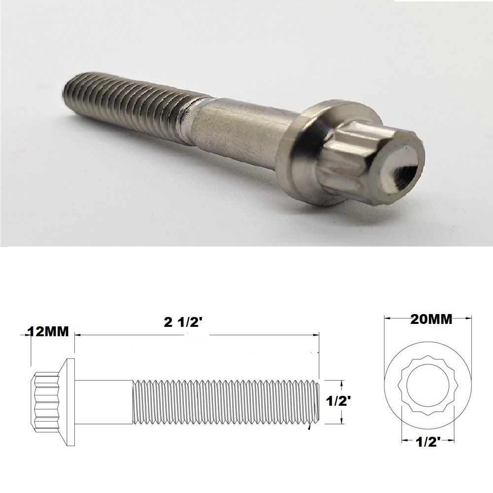 1/2'X2 1/2' UNF ITANIUM 12 POINT BOLT GRADE 5