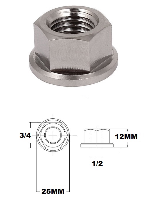 1/2 UNC TITANIUM FLANGE HEX NUT GRADE 5